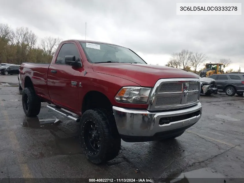 2012 Ram 2500 St VIN: 3C6LD5AL0CG333278 Lot: 40822712