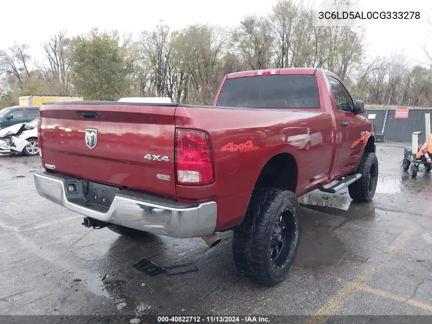 2012 Ram 2500 St VIN: 3C6LD5AL0CG333278 Lot: 40822712