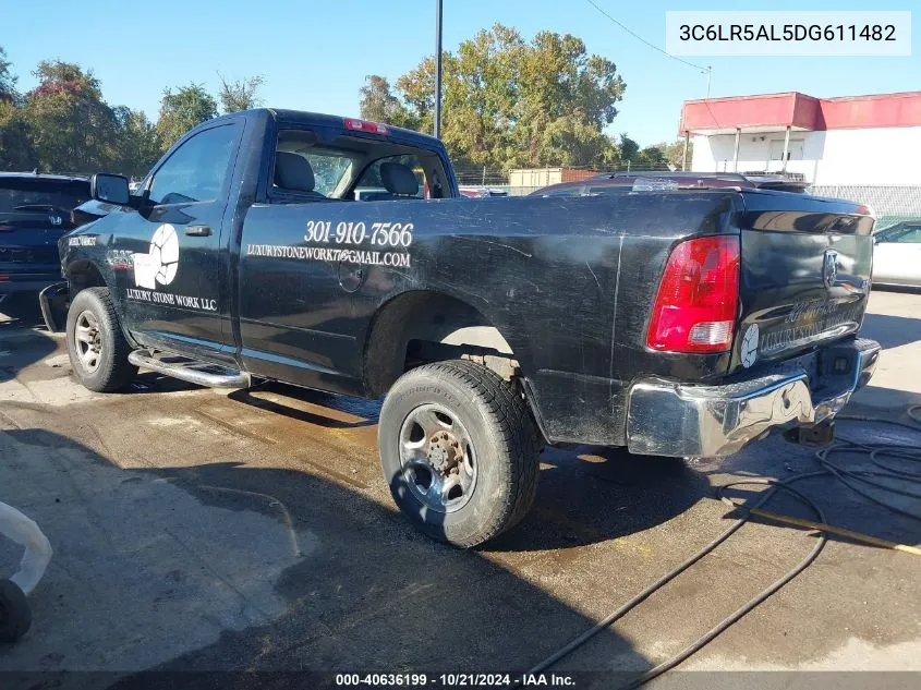 2013 Ram 2500 Tradesman VIN: 3C6LR5AL5DG611482 Lot: 40636199