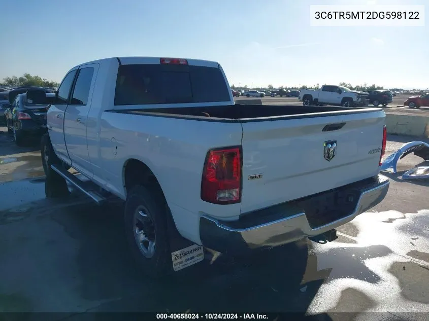 2013 Ram 2500 Slt VIN: 3C6TR5MT2DG598122 Lot: 40658024