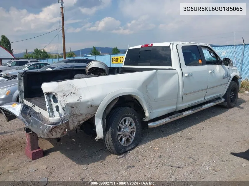 2016 Ram 2500 Laramie VIN: 3C6UR5KL6GG185065 Lot: 39982791