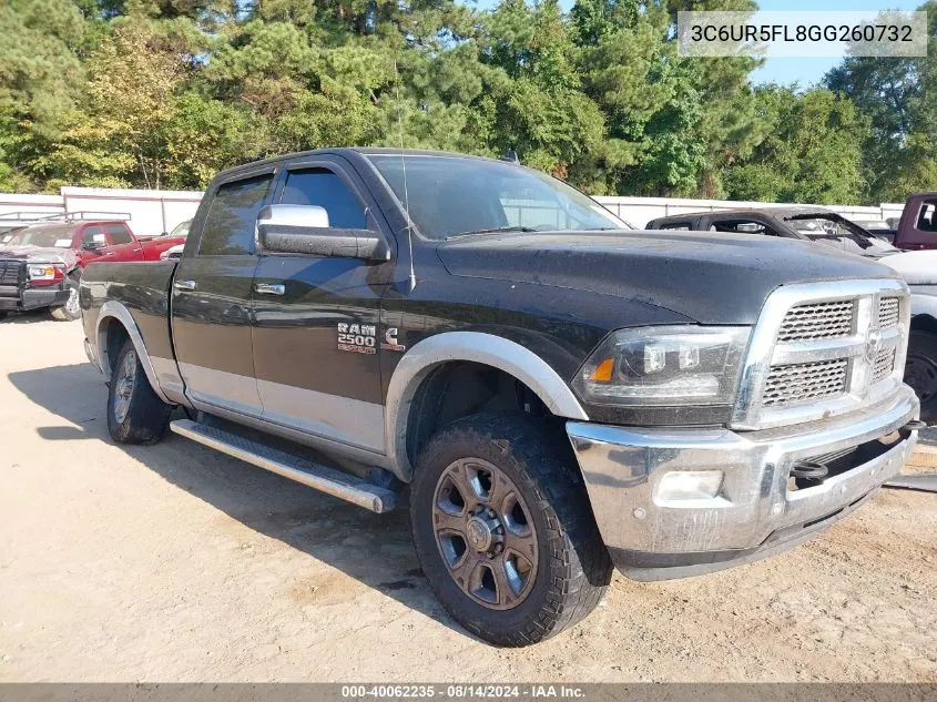 2016 Ram 2500 Laramie VIN: 3C6UR5FL8GG260732 Lot: 40062235