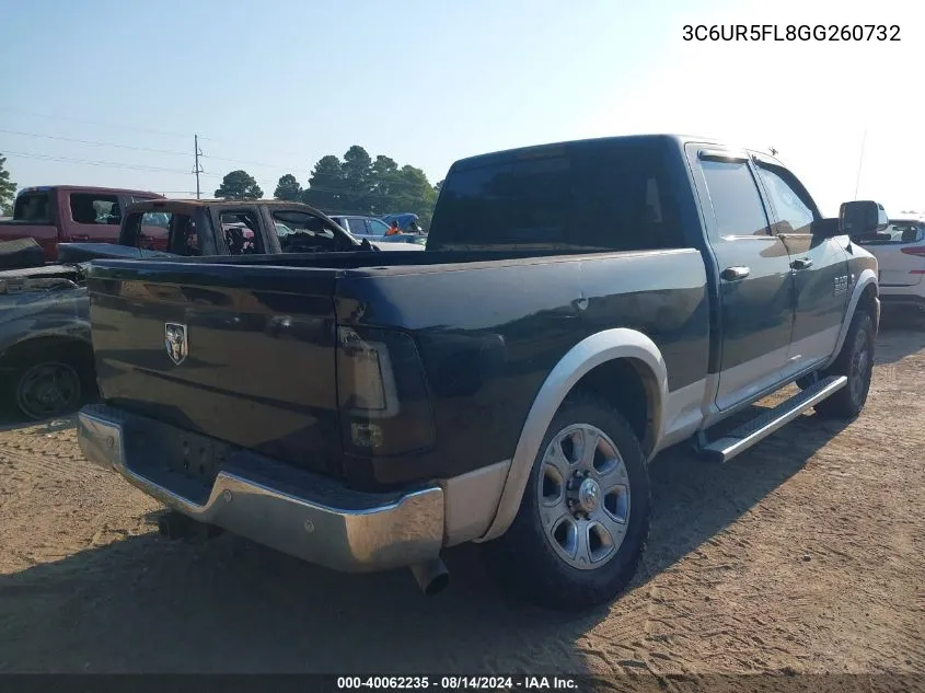 2016 Ram 2500 Laramie VIN: 3C6UR5FL8GG260732 Lot: 40062235