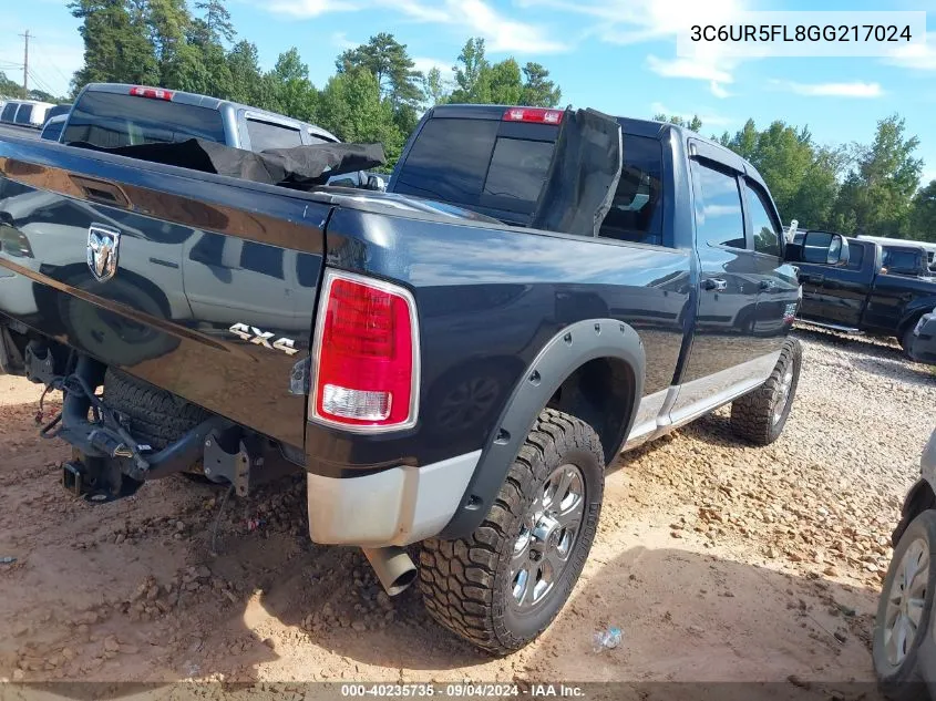 2016 Ram 2500 Laramie VIN: 3C6UR5FL8GG217024 Lot: 40235735