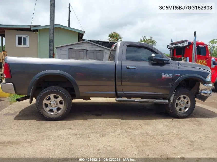 2016 Ram 2500 Slt VIN: 3C6MR5BJ7GG152803 Lot: 40348213