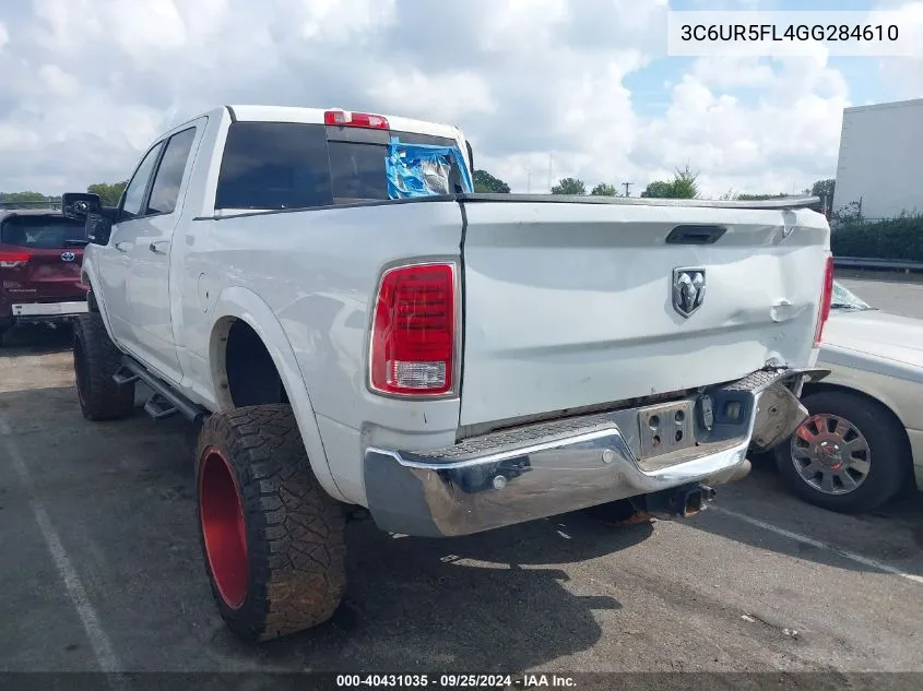 2016 Ram 2500 Laramie VIN: 3C6UR5FL4GG284610 Lot: 40431035