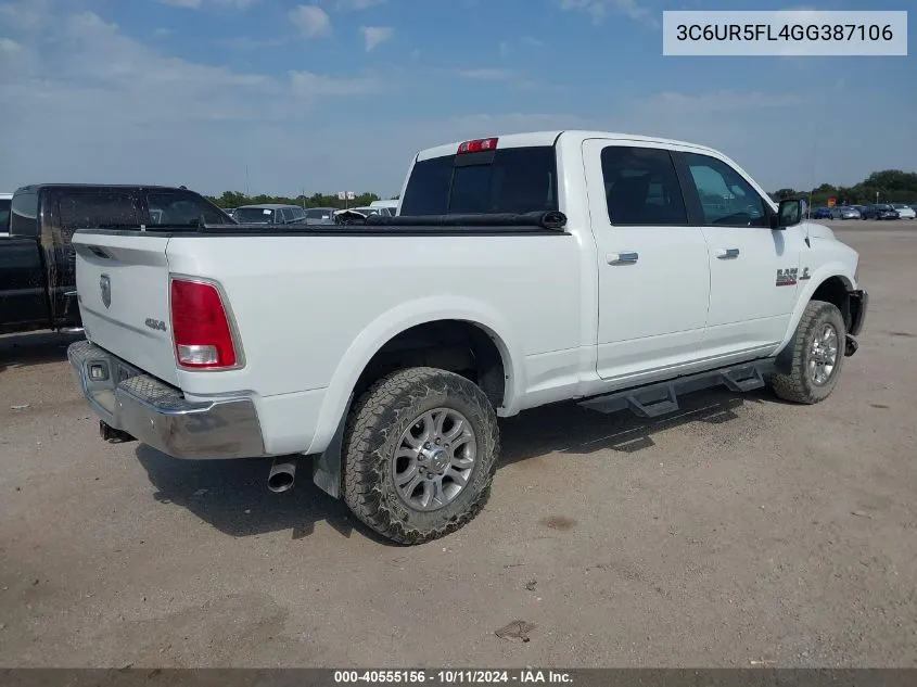 2016 Ram 2500 Laramie VIN: 3C6UR5FL4GG387106 Lot: 40555156