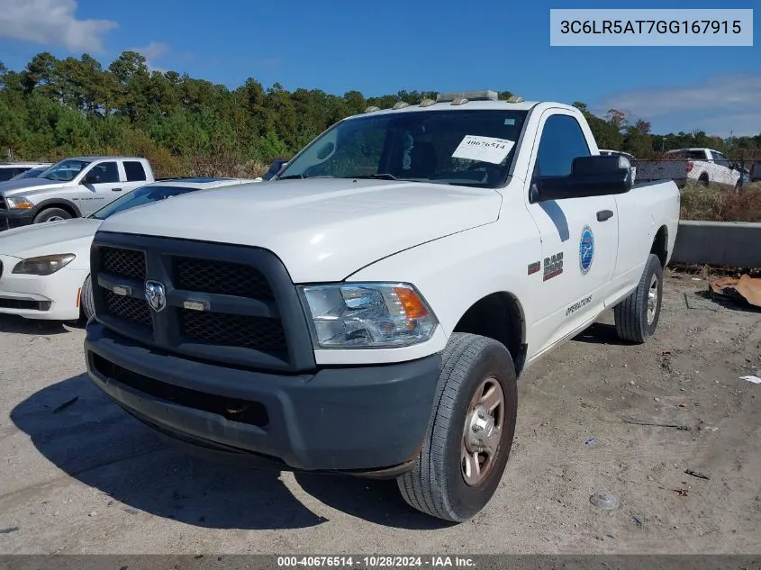 2016 Ram 2500 Tradesman VIN: 3C6LR5AT7GG167915 Lot: 40676514