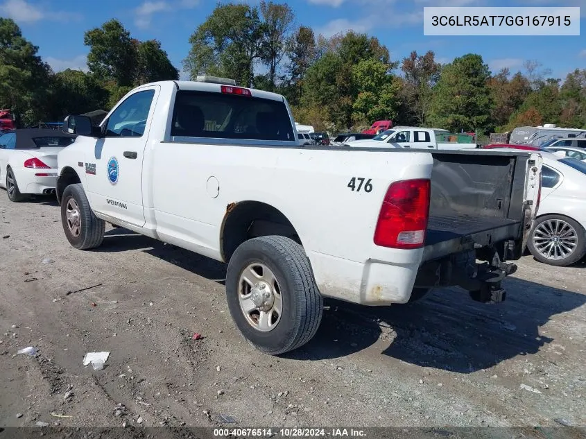 2016 Ram 2500 Tradesman VIN: 3C6LR5AT7GG167915 Lot: 40676514