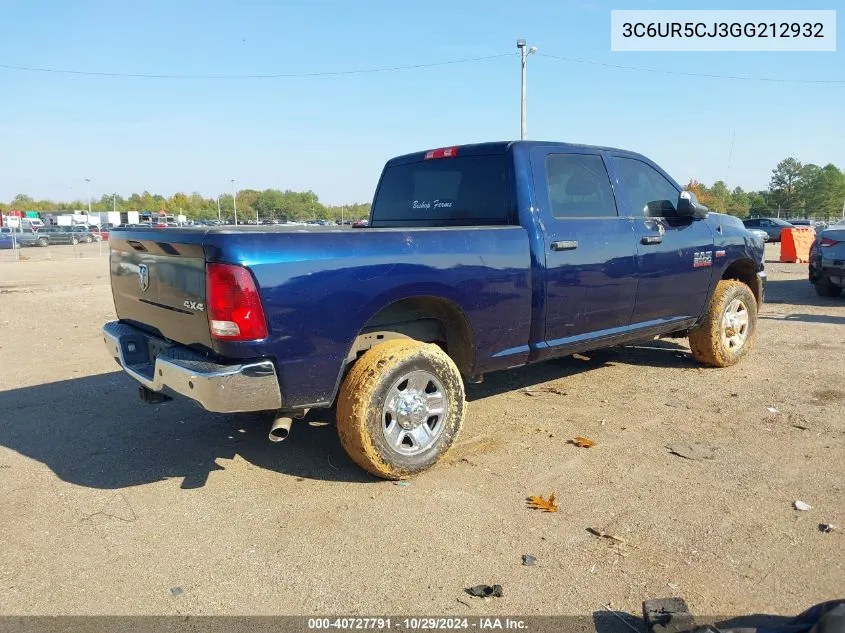 2016 Ram 2500 Tradesman VIN: 3C6UR5CJ3GG212932 Lot: 40727791