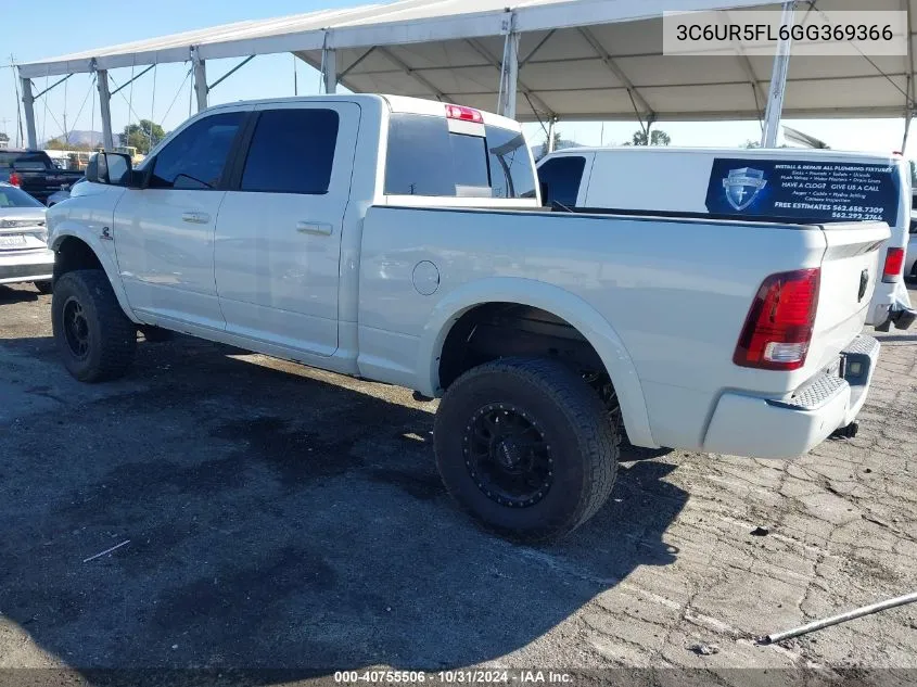 2016 Ram 2500 Laramie VIN: 3C6UR5FL6GG369366 Lot: 40755506