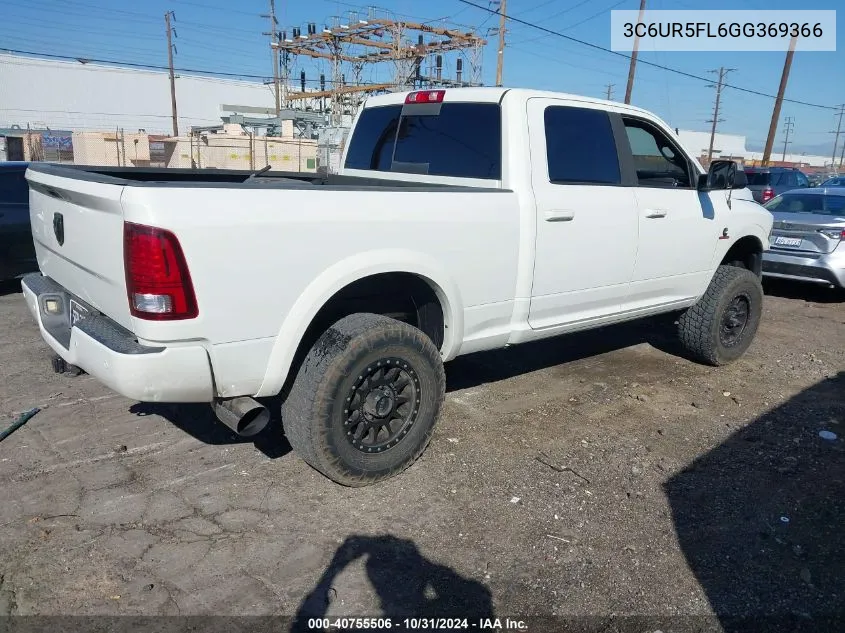 2016 Ram 2500 Laramie VIN: 3C6UR5FL6GG369366 Lot: 40755506