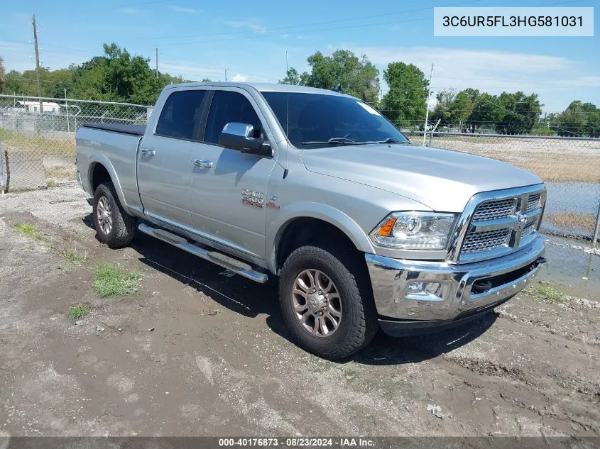 2017 Ram 2500 Laramie 4X4 6'4 Box VIN: 3C6UR5FL3HG581031 Lot: 40176873