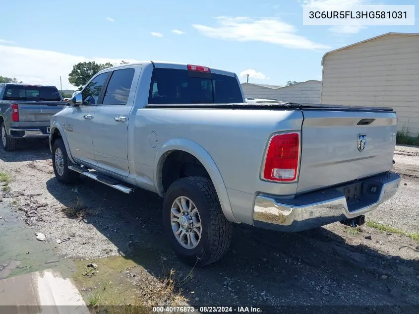 2017 Ram 2500 Laramie 4X4 6'4 Box VIN: 3C6UR5FL3HG581031 Lot: 40176873