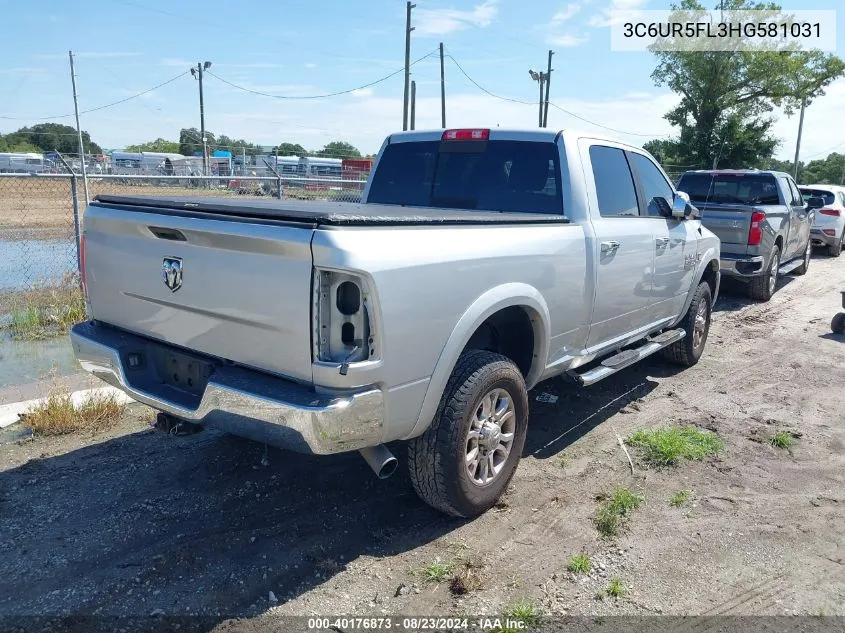 2017 Ram 2500 Laramie 4X4 6'4 Box VIN: 3C6UR5FL3HG581031 Lot: 40176873