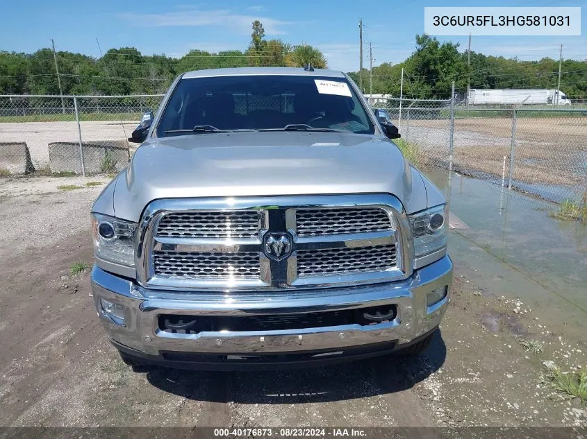 2017 Ram 2500 Laramie 4X4 6'4 Box VIN: 3C6UR5FL3HG581031 Lot: 40176873