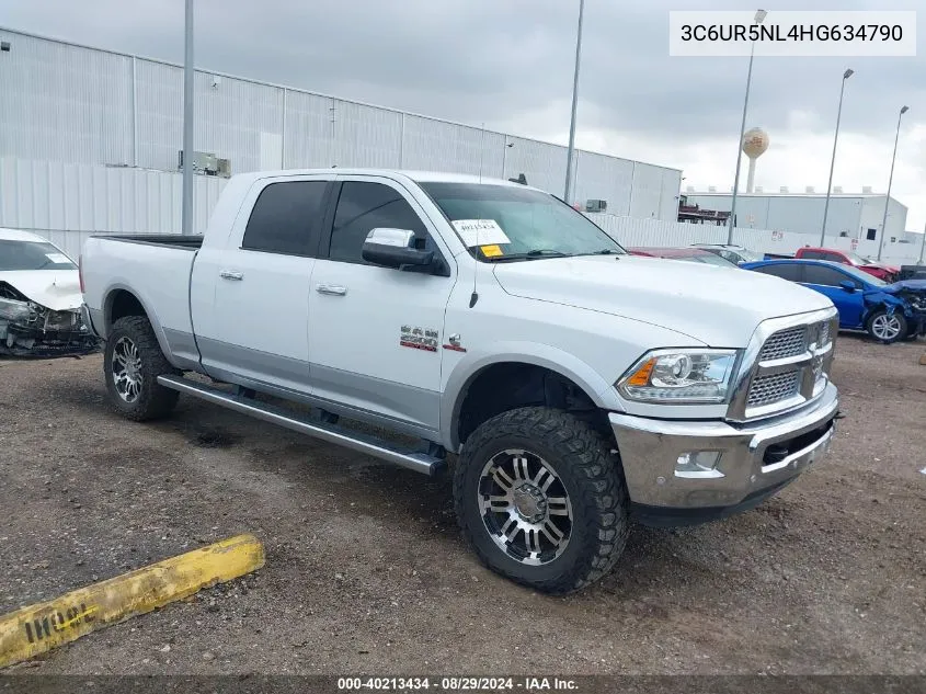 2017 Ram 2500 Laramie Mega Cab 4X4 6'4 Box VIN: 3C6UR5NL4HG634790 Lot: 40213434