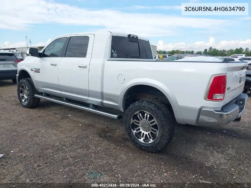 2017 Ram 2500 Laramie Mega Cab 4X4 6'4 Box VIN: 3C6UR5NL4HG634790 Lot: 40213434