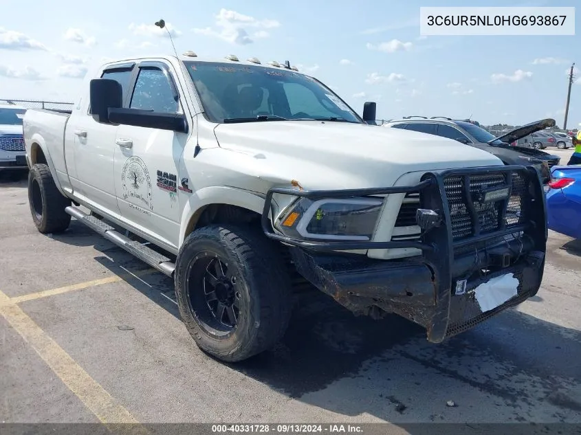 2017 Ram 2500 Laramie Mega Cab 4X4 6'4 Box VIN: 3C6UR5NL0HG693867 Lot: 40331728