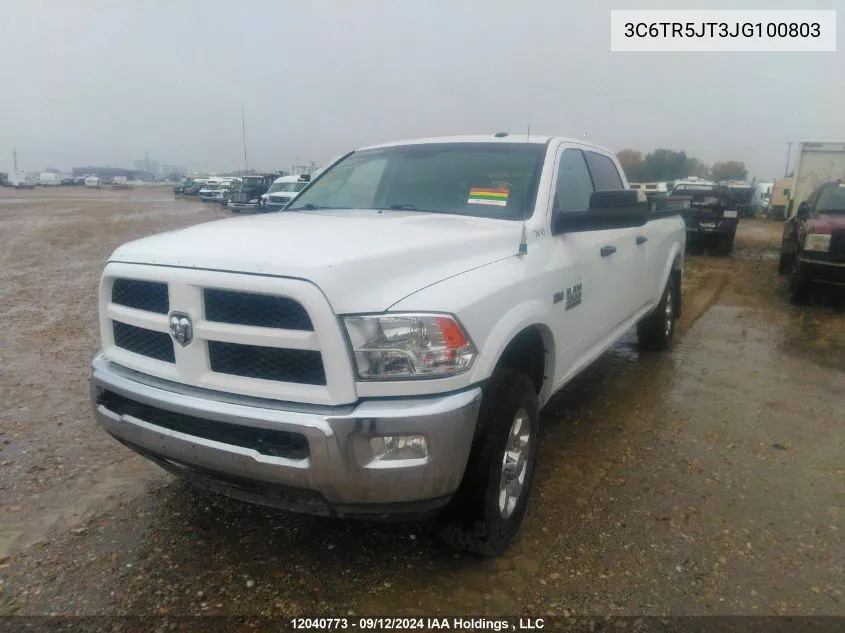 2018 Ram 2500 Slt VIN: 3C6TR5JT3JG100803 Lot: 12040773