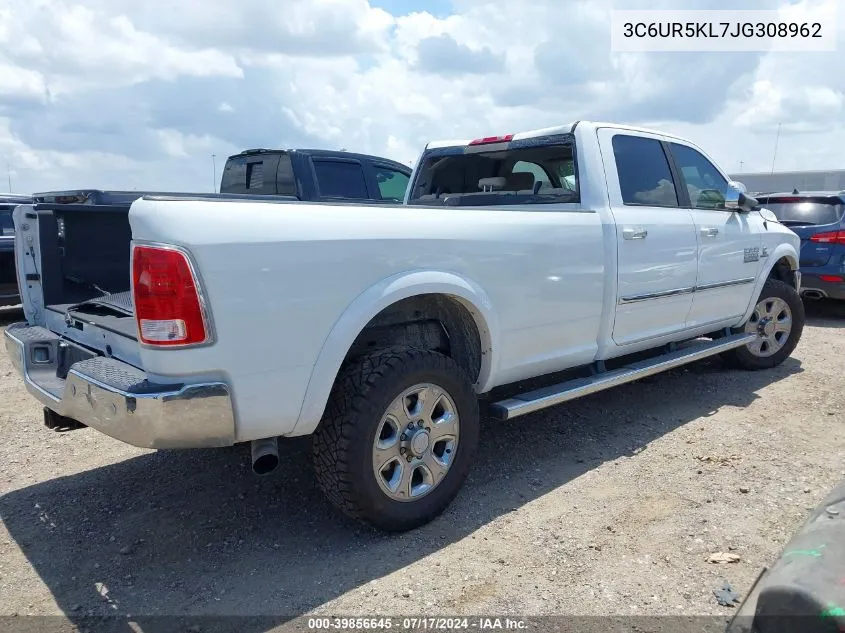 2018 Ram 2500 Laramie 4X4 8' Box VIN: 3C6UR5KL7JG308962 Lot: 39856645