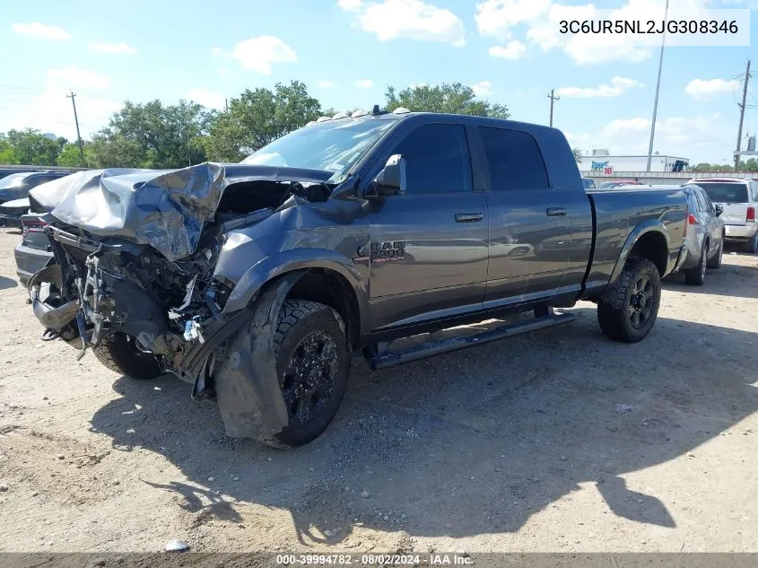 2018 Ram 2500 Laramie Mega Cab 4X4 6'4 Box VIN: 3C6UR5NL2JG308346 Lot: 39994782