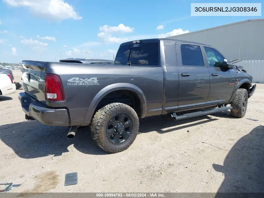 2018 Ram 2500 Laramie Mega Cab 4X4 6'4 Box VIN: 3C6UR5NL2JG308346 Lot: 39994782