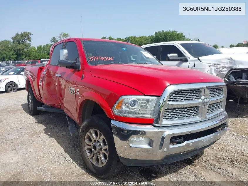 2018 Ram 2500 Laramie Mega Cab 4X4 6'4 Box VIN: 3C6UR5NL1JG250388 Lot: 39998816