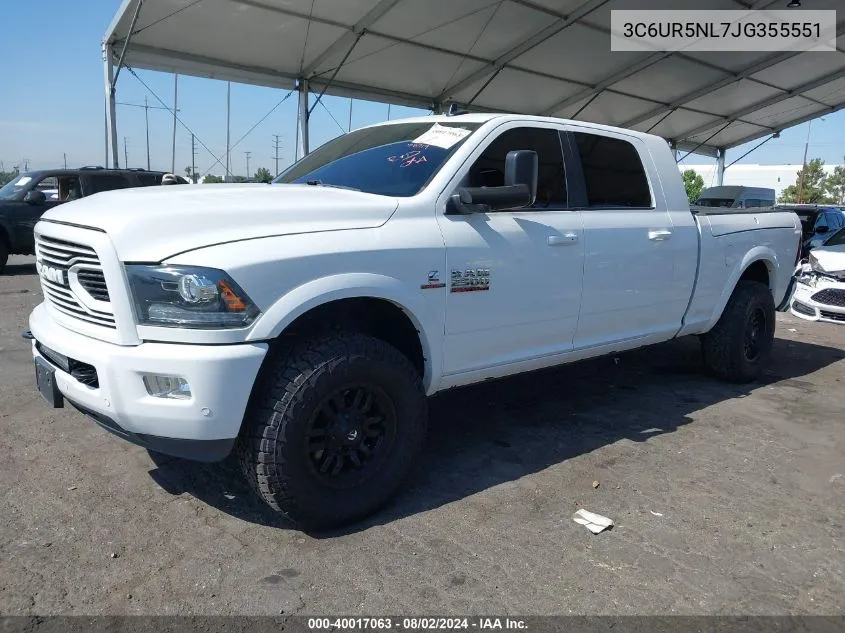 2018 Ram 2500 Laramie Mega Cab 4X4 6'4 Box VIN: 3C6UR5NL7JG355551 Lot: 40017063