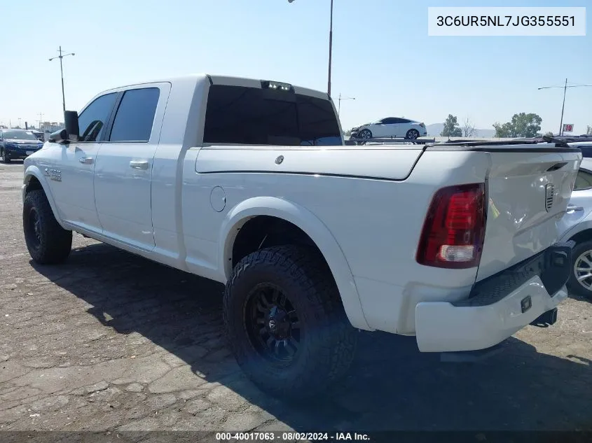 2018 Ram 2500 Laramie Mega Cab 4X4 6'4 Box VIN: 3C6UR5NL7JG355551 Lot: 40017063