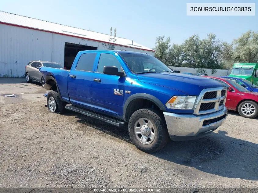 3C6UR5CJ8JG403835 2018 Ram 2500 Tradesman 4X4 6'4 Box