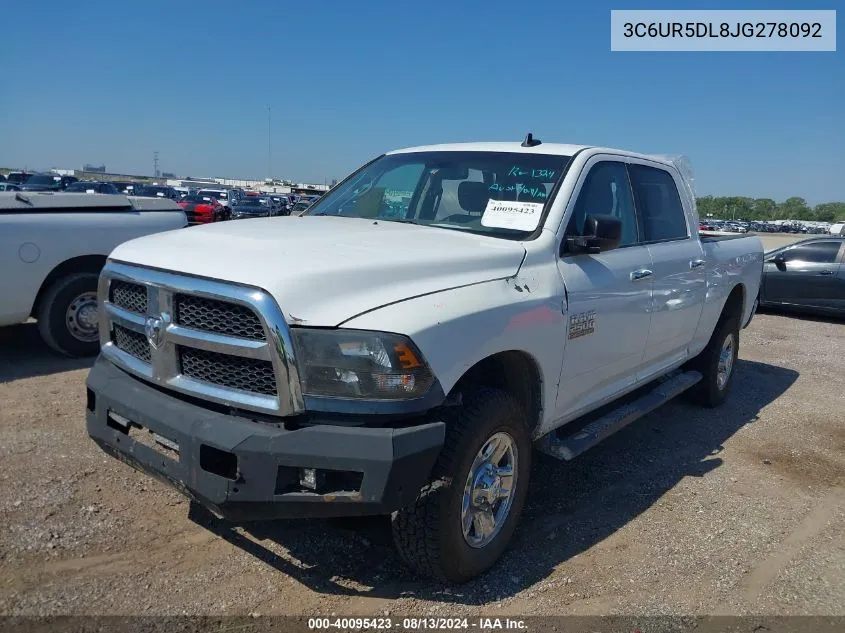 2018 Ram 2500 Slt 4X4 6'4 Box VIN: 3C6UR5DL8JG278092 Lot: 40095423