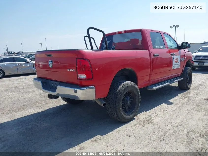 2018 Ram 2500 St VIN: 3C6UR5CL7JG257140 Lot: 40113979