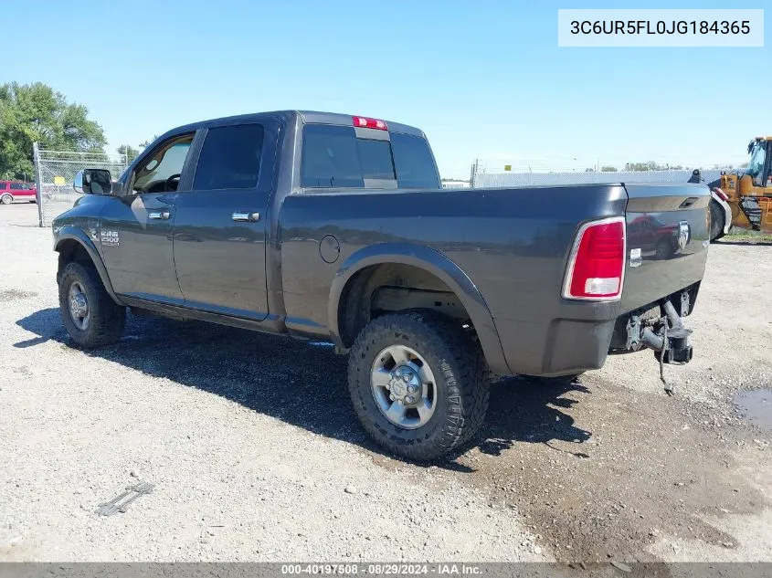 2018 Ram 2500 Laramie 4X4 6'4 Box VIN: 3C6UR5FL0JG184365 Lot: 40197508