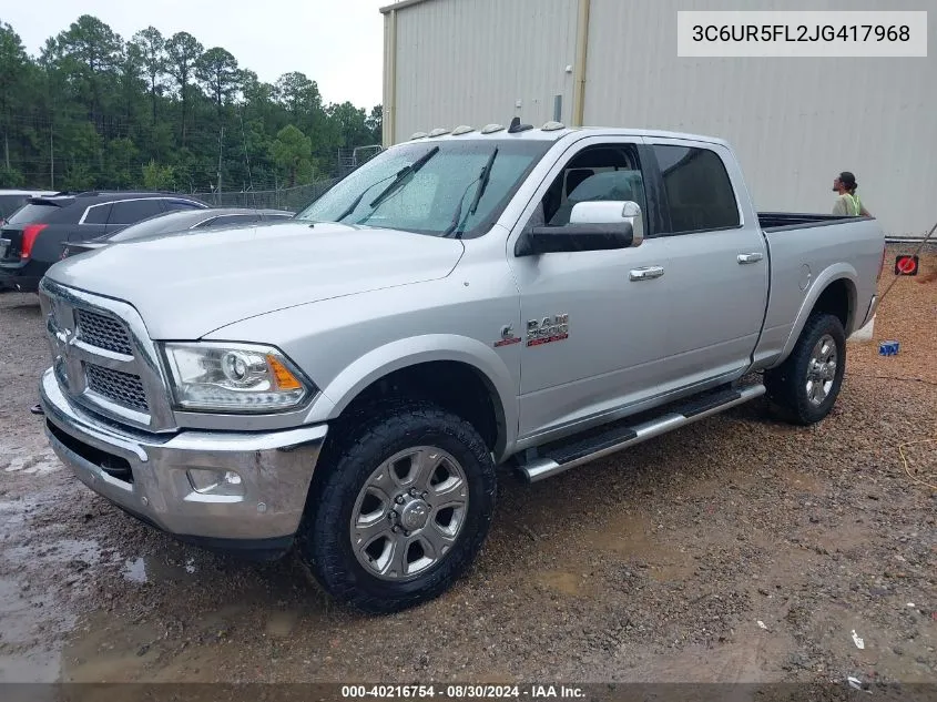 2018 Ram 2500 Laramie 4X4 6'4 Box VIN: 3C6UR5FL2JG417968 Lot: 40216754