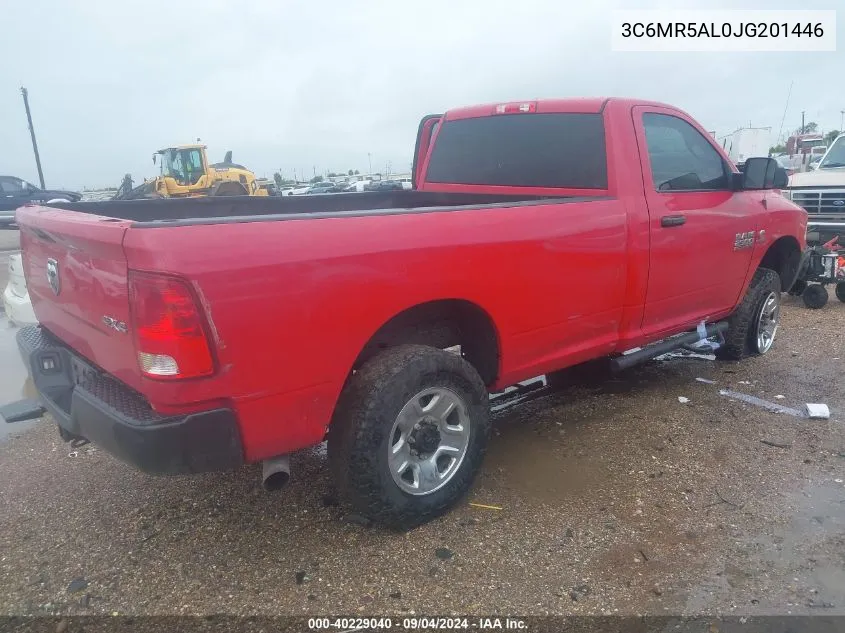 2018 Ram 2500 St VIN: 3C6MR5AL0JG201446 Lot: 40229040