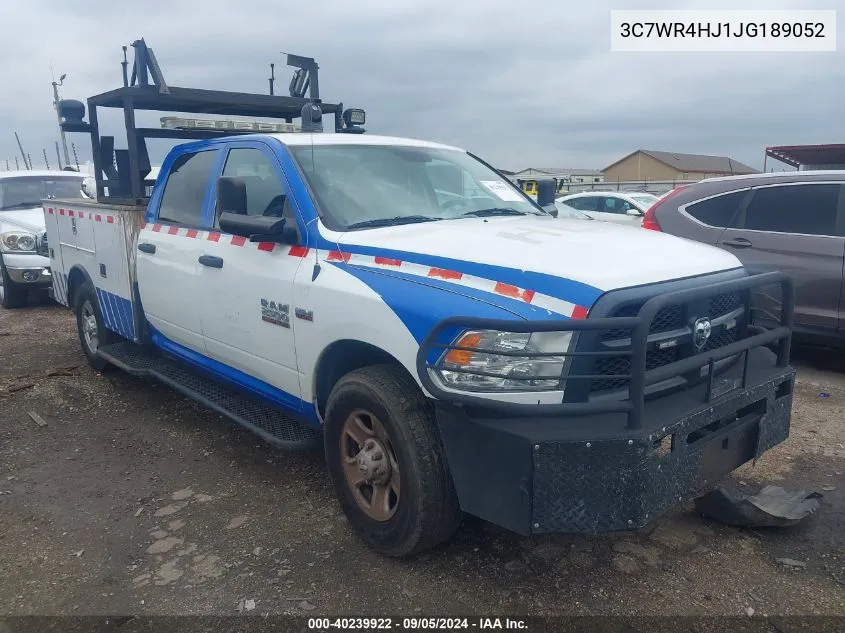 2018 Ram 2500 Tradesman 4X2 8' Box VIN: 3C7WR4HJ1JG189052 Lot: 40239922