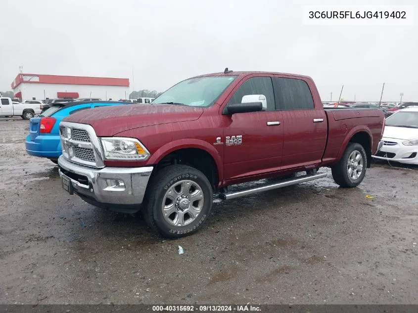 2018 Ram 2500 Laramie 4X4 6'4 Box VIN: 3C6UR5FL6JG419402 Lot: 40315692