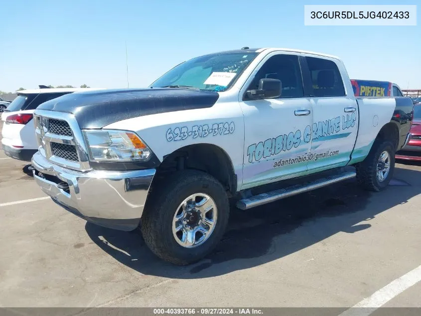 2018 Ram 2500 Slt 4X4 6'4 Box VIN: 3C6UR5DL5JG402433 Lot: 40393766