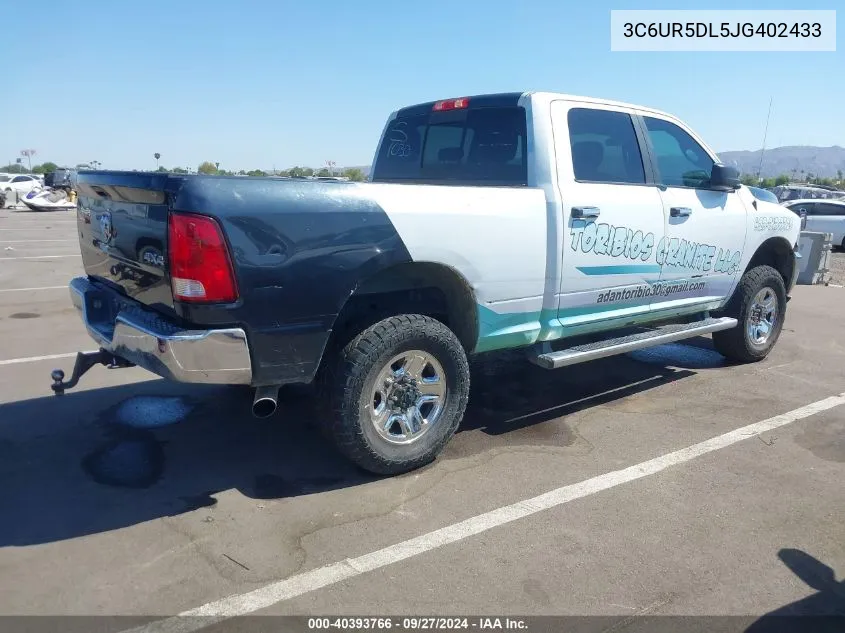 2018 Ram 2500 Slt 4X4 6'4 Box VIN: 3C6UR5DL5JG402433 Lot: 40393766