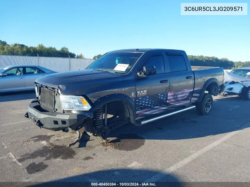 2018 Ram 2500 Tradesman 4X4 6'4 Box VIN: 3C6UR5CL3JG209571 Lot: 40450384