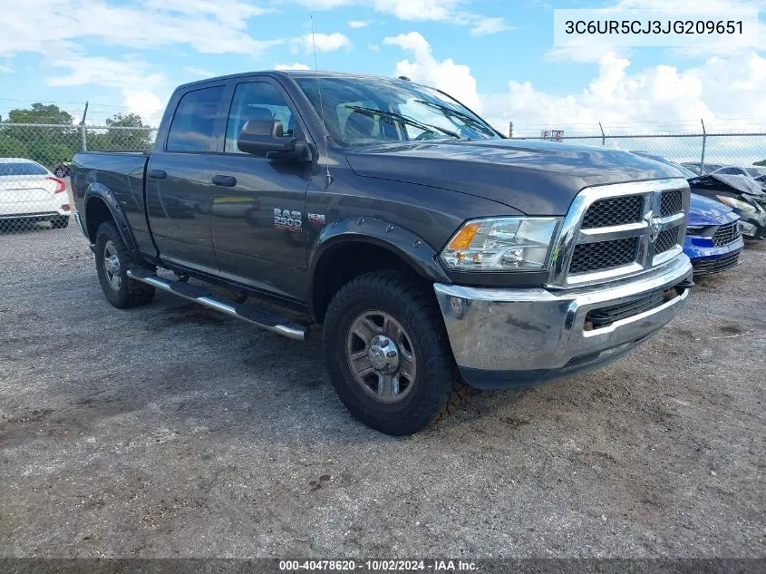 2018 Ram 2500 Tradesman 4X4 6'4 Box VIN: 3C6UR5CJ3JG209651 Lot: 40478620