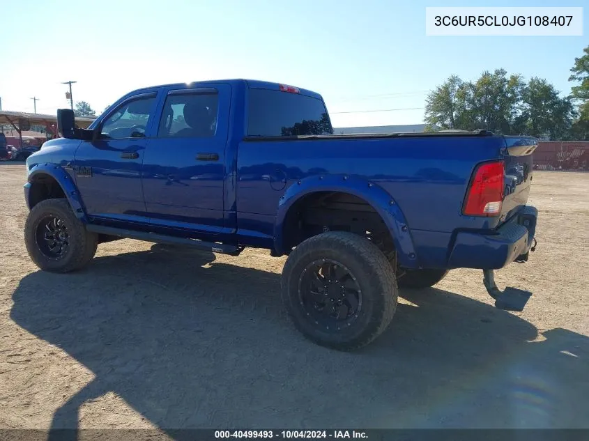 2018 Ram 2500 Tradesman 4X4 6'4 Box VIN: 3C6UR5CL0JG108407 Lot: 40499493