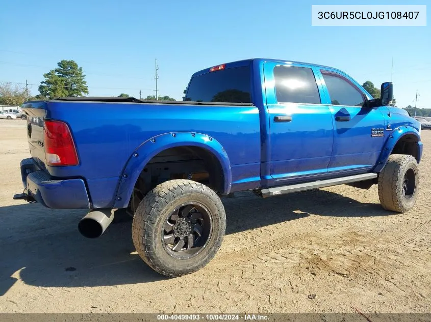 2018 Ram 2500 Tradesman 4X4 6'4 Box VIN: 3C6UR5CL0JG108407 Lot: 40499493