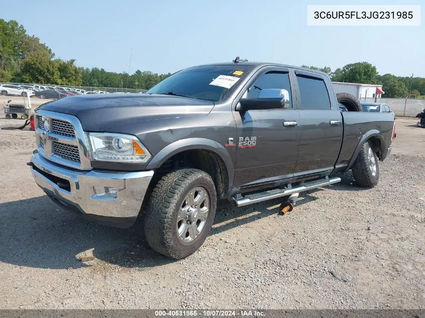 2018 Ram 2500 Laramie 4X4 6'4 Box VIN: 3C6UR5FL3JG231985 Lot: 40531865