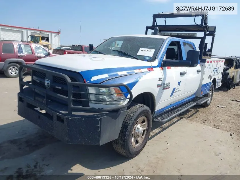 2018 Ram 2500 Tradesman 4X2 8' Box VIN: 3C7WR4HJ7JG172689 Lot: 40613325