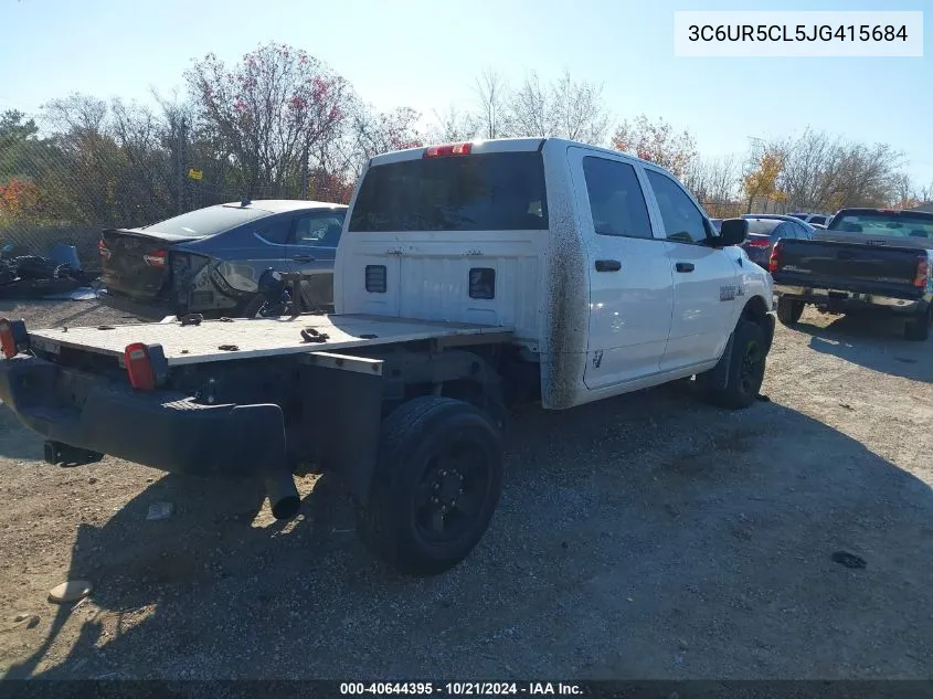 2018 Ram 2500 St VIN: 3C6UR5CL5JG415684 Lot: 40644395