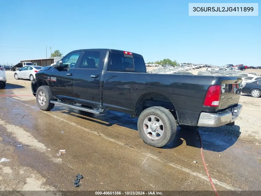 2018 Ram 2500 Slt 4X4 8' Box VIN: 3C6UR5JL2JG411899 Lot: 40651356