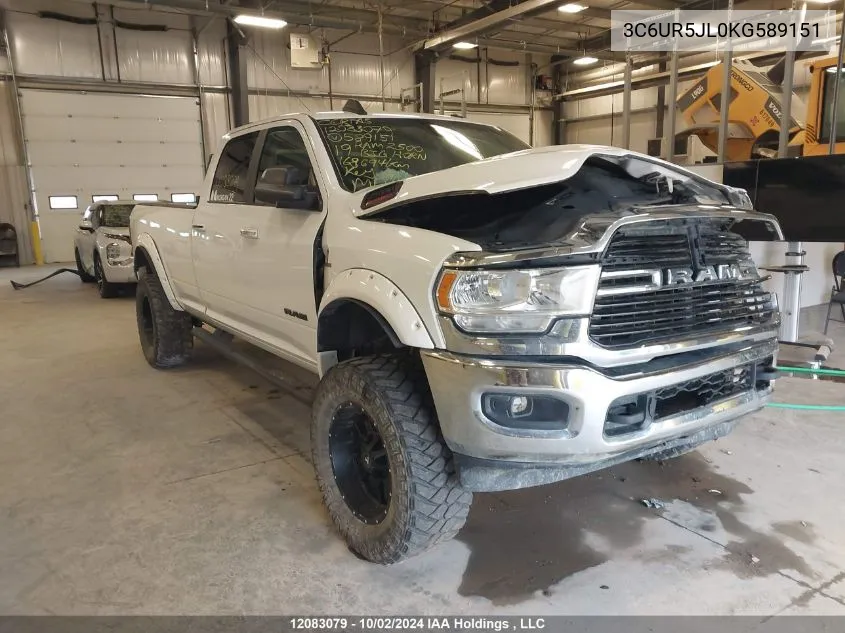 2019 Ram 2500 Big Horn VIN: 3C6UR5JL0KG589151 Lot: 12083079