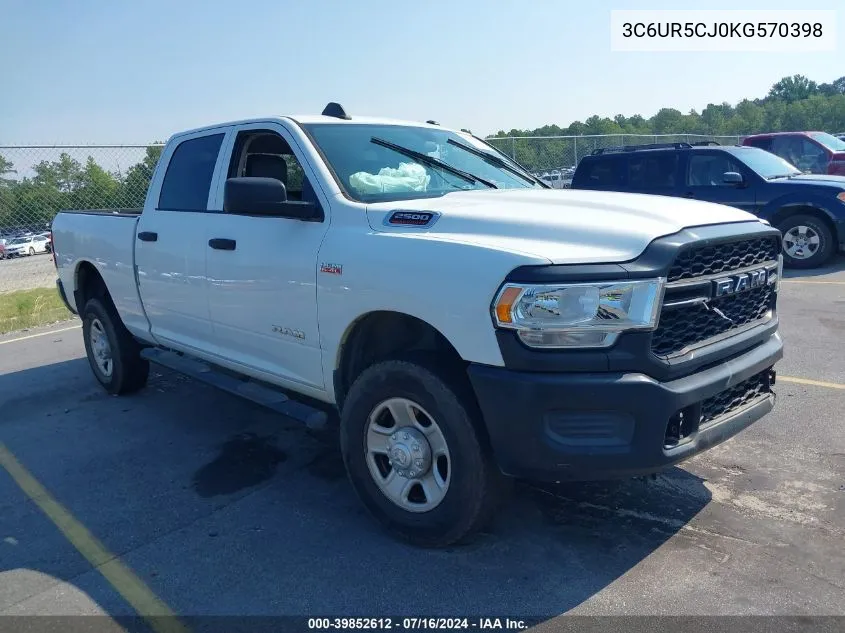 2019 Ram 2500 Tradesman 4X4 6'4 Box VIN: 3C6UR5CJ0KG570398 Lot: 39852612